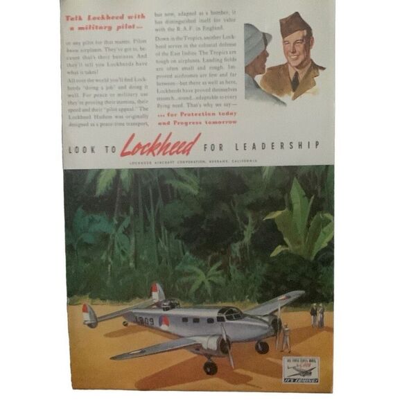 Vintage 1941 Lockheed Talk With a Military Pilot Ad Advertisement - Picture 1 of 4